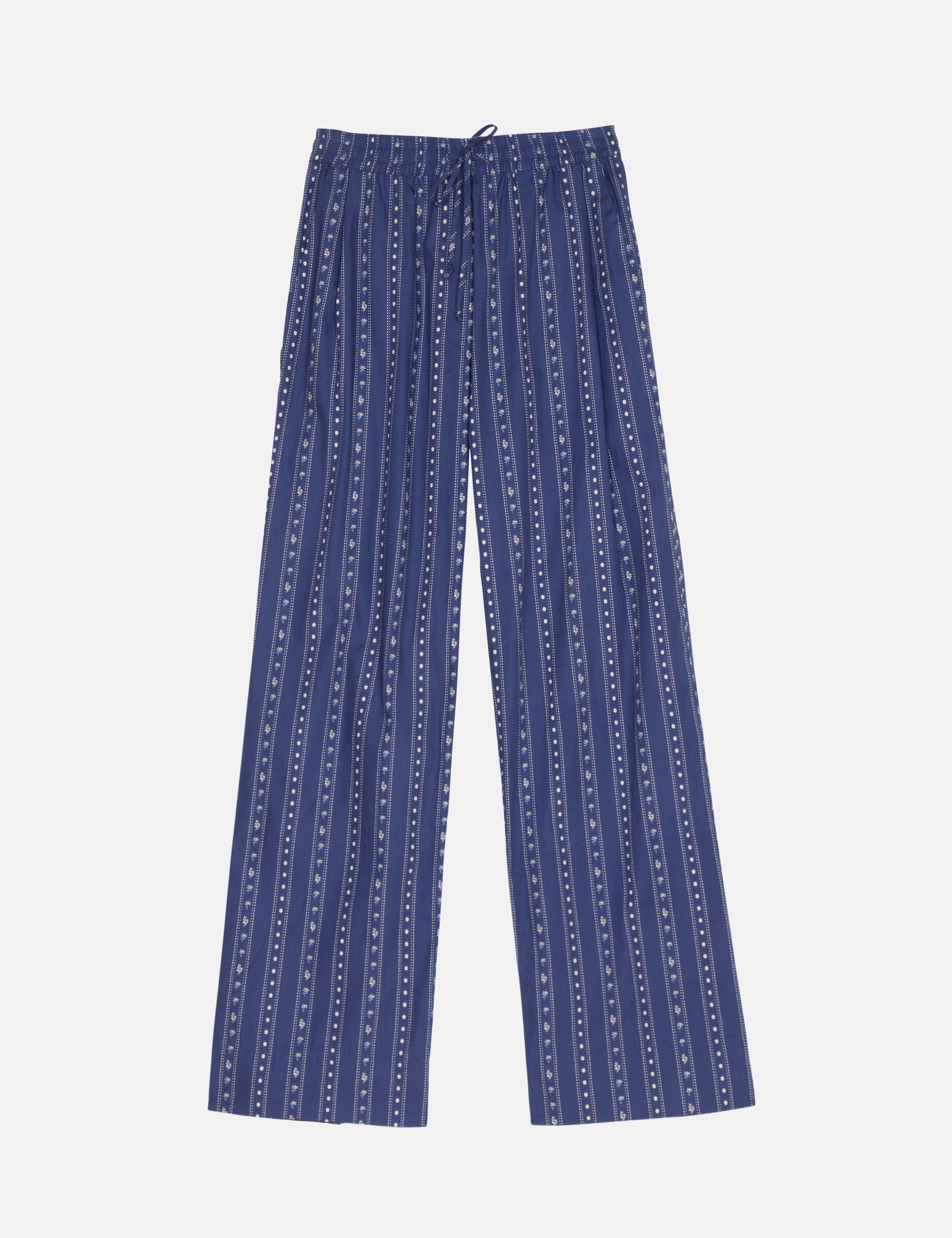 Blue patterned women's pants 