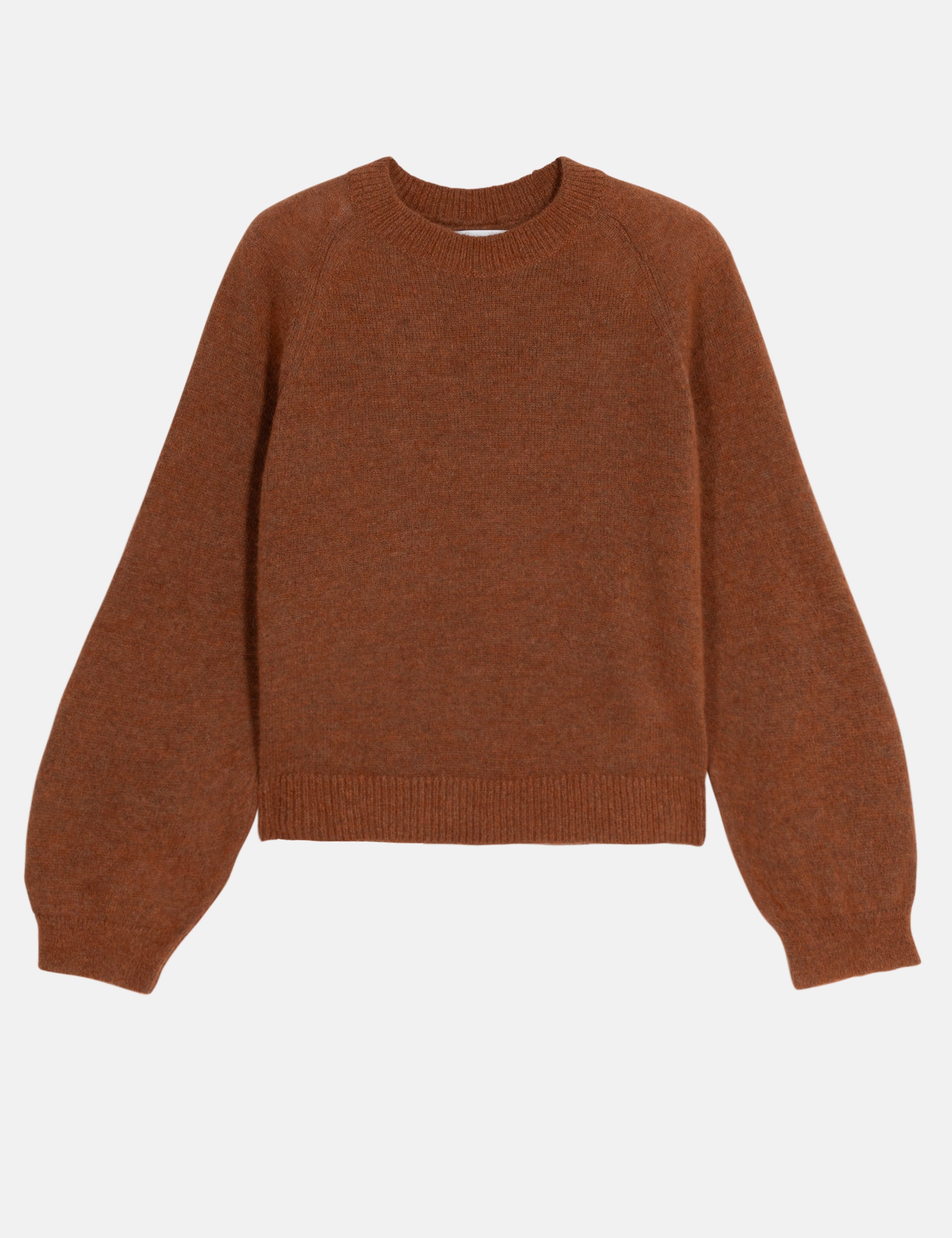 Women's brown wool sweater on a white background