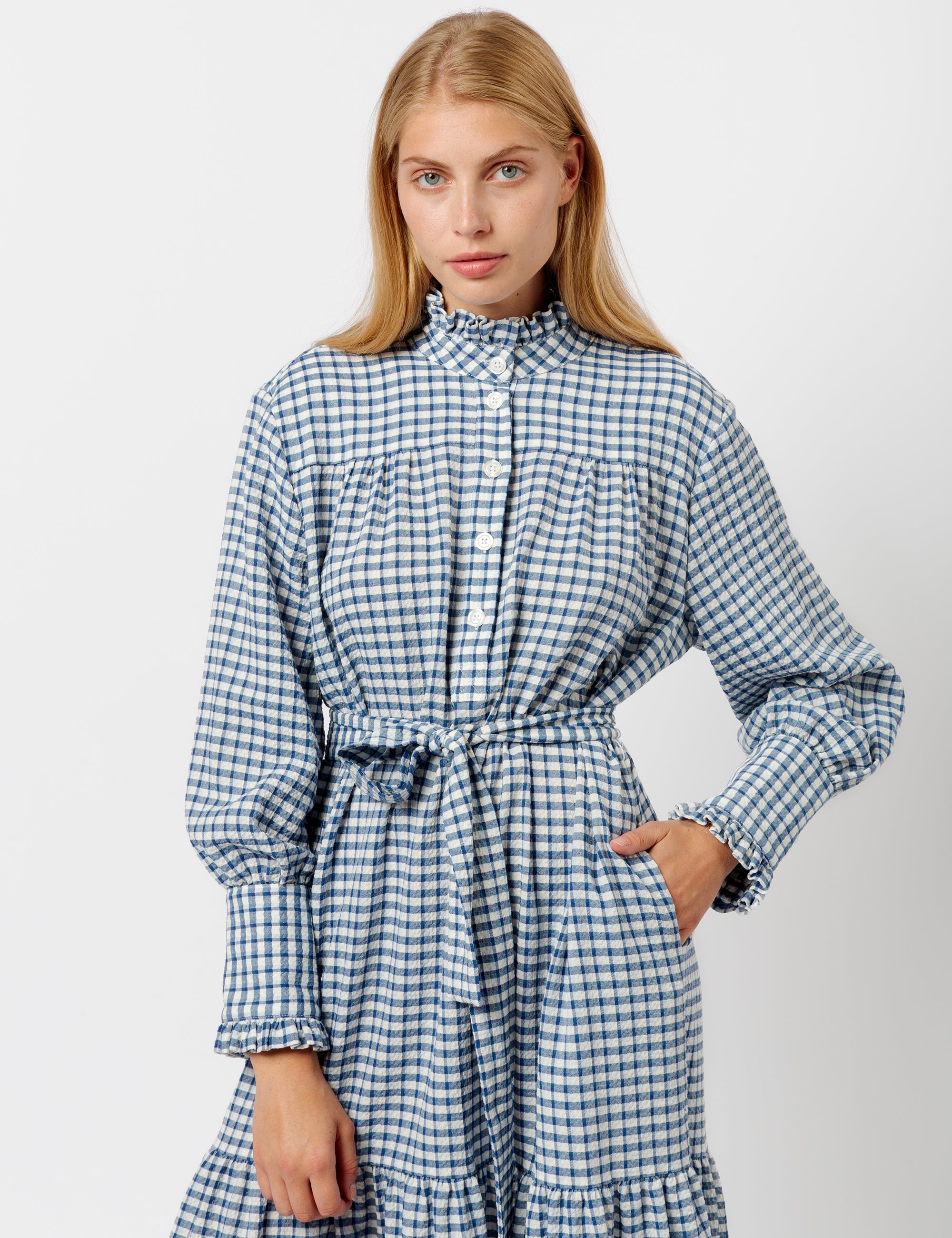 MIMMI DRESS - MARISA BLUE CHECK