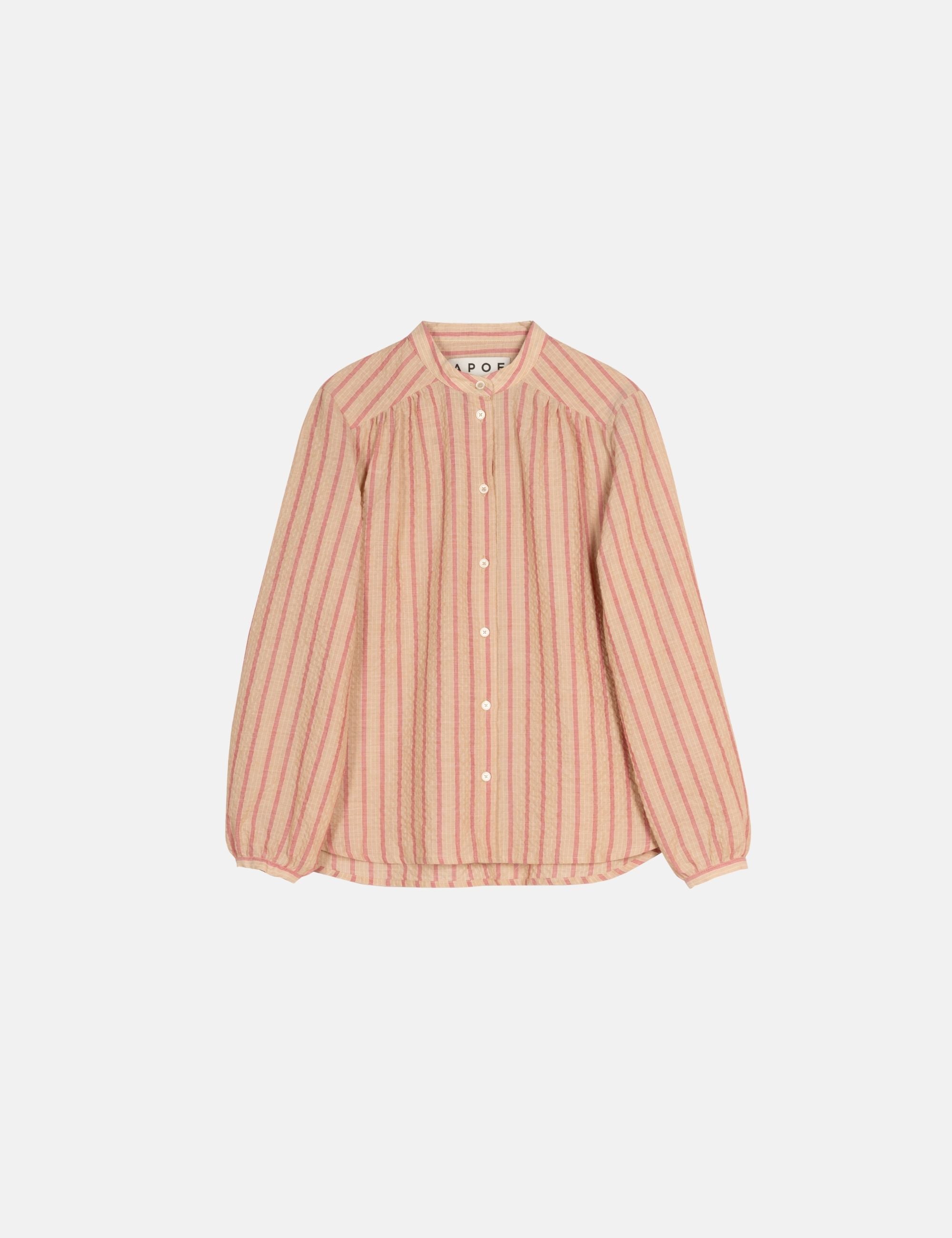 Pink striped shirt on a white background
