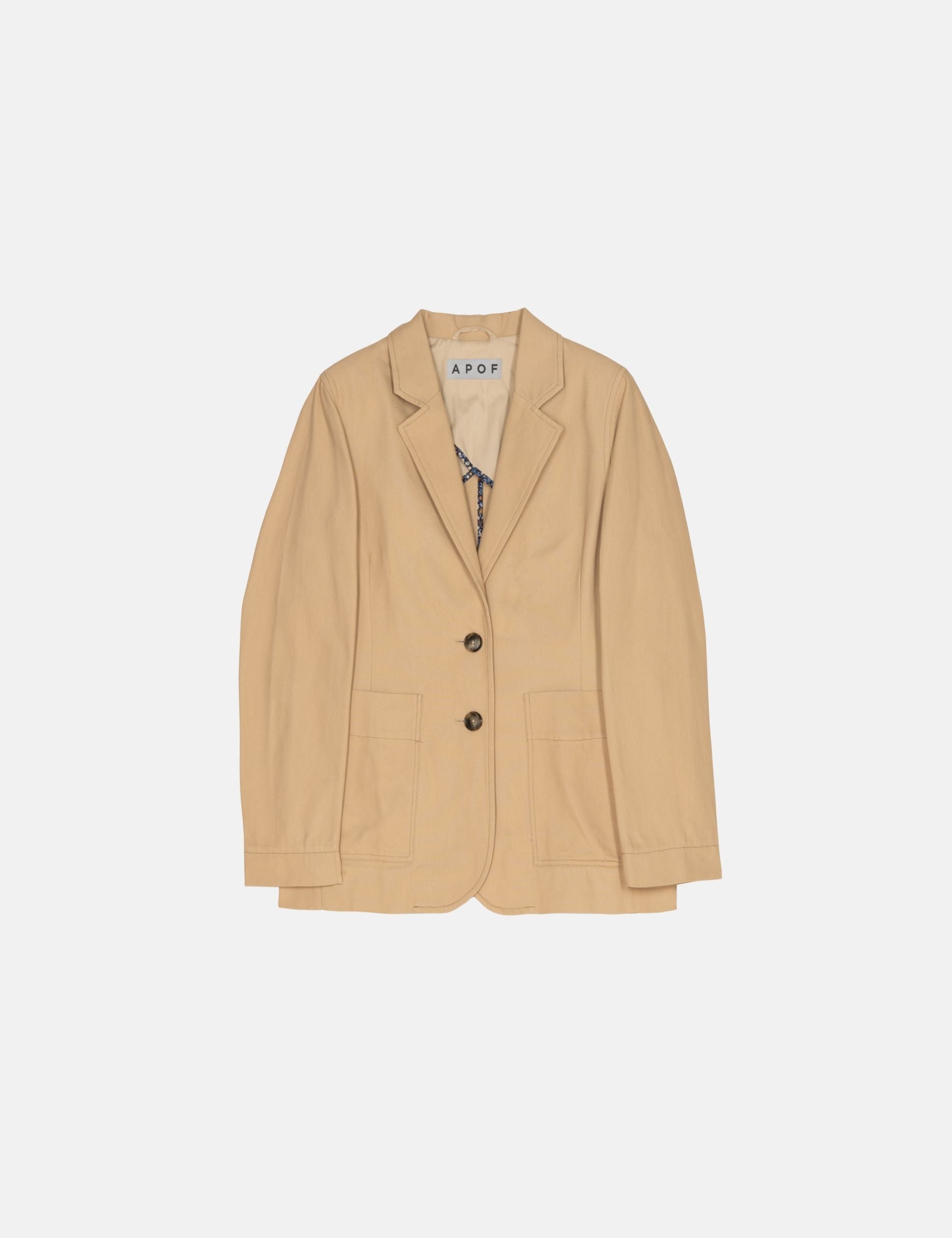 Beige blazer on a white background