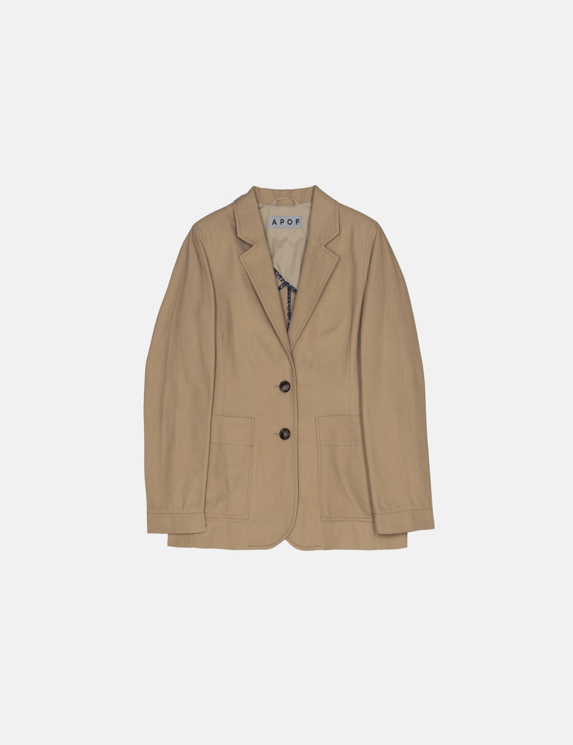 Beige women's canvas blazer