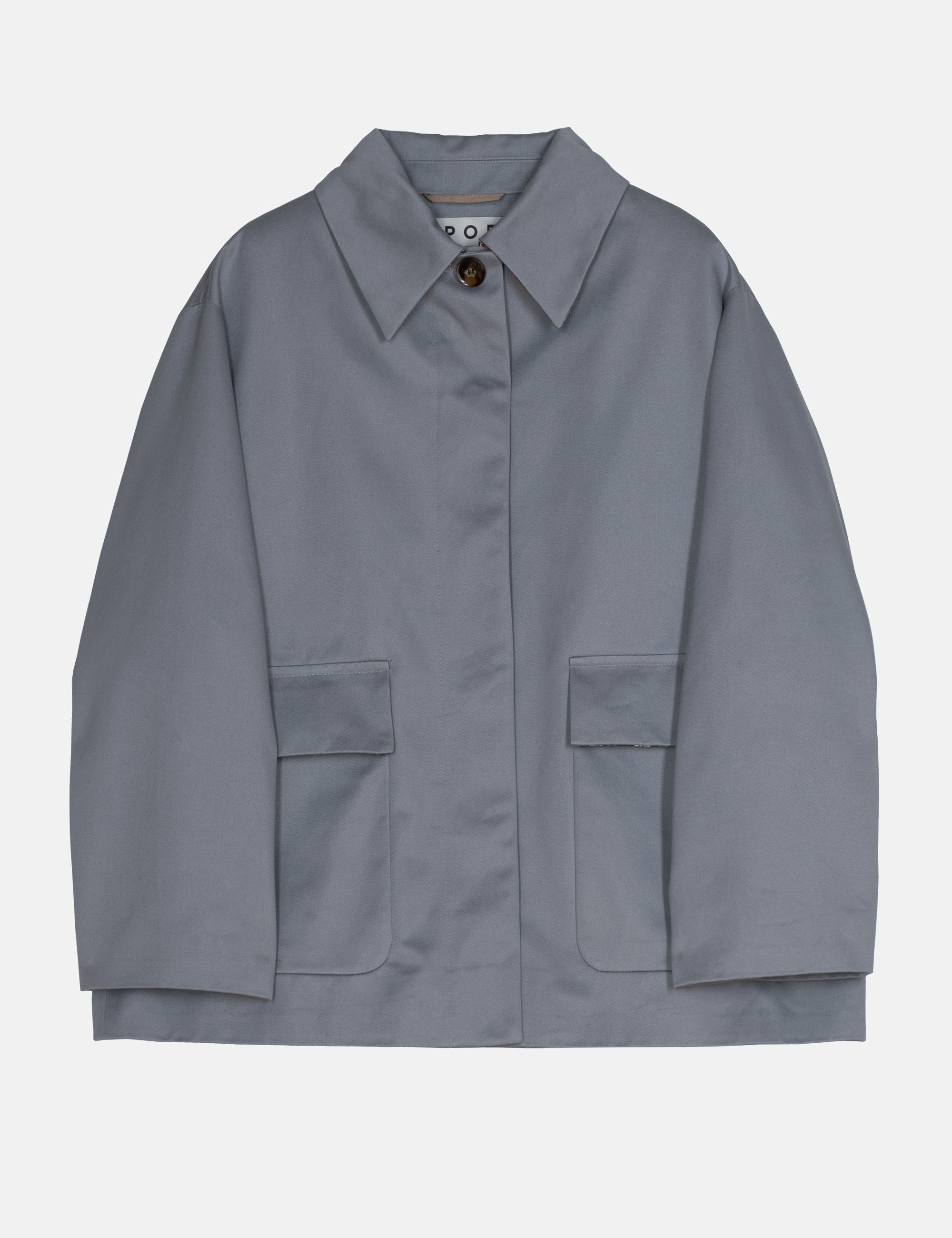 Gray women's jacket with two front pockets