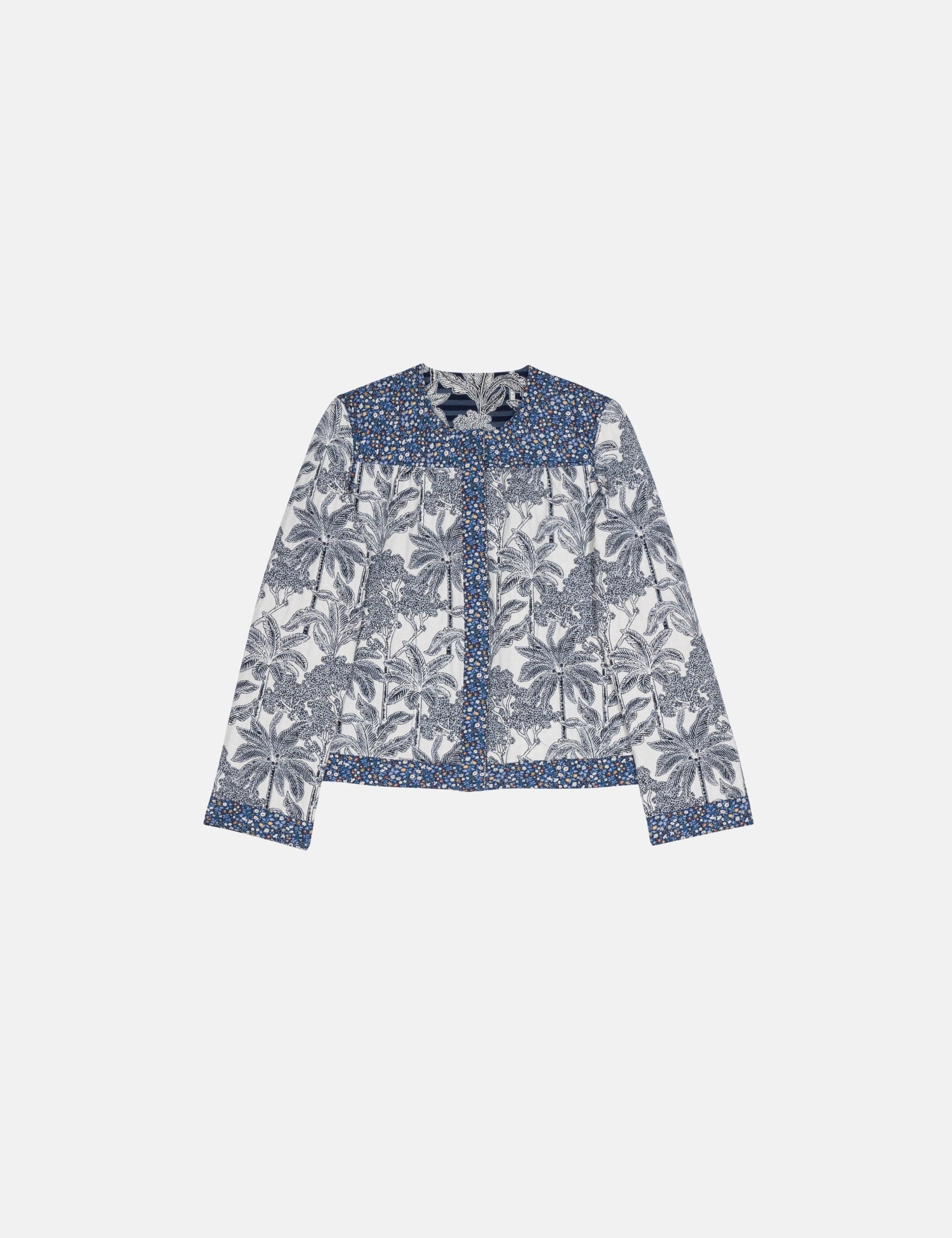 Floral patterned jacket on a white background