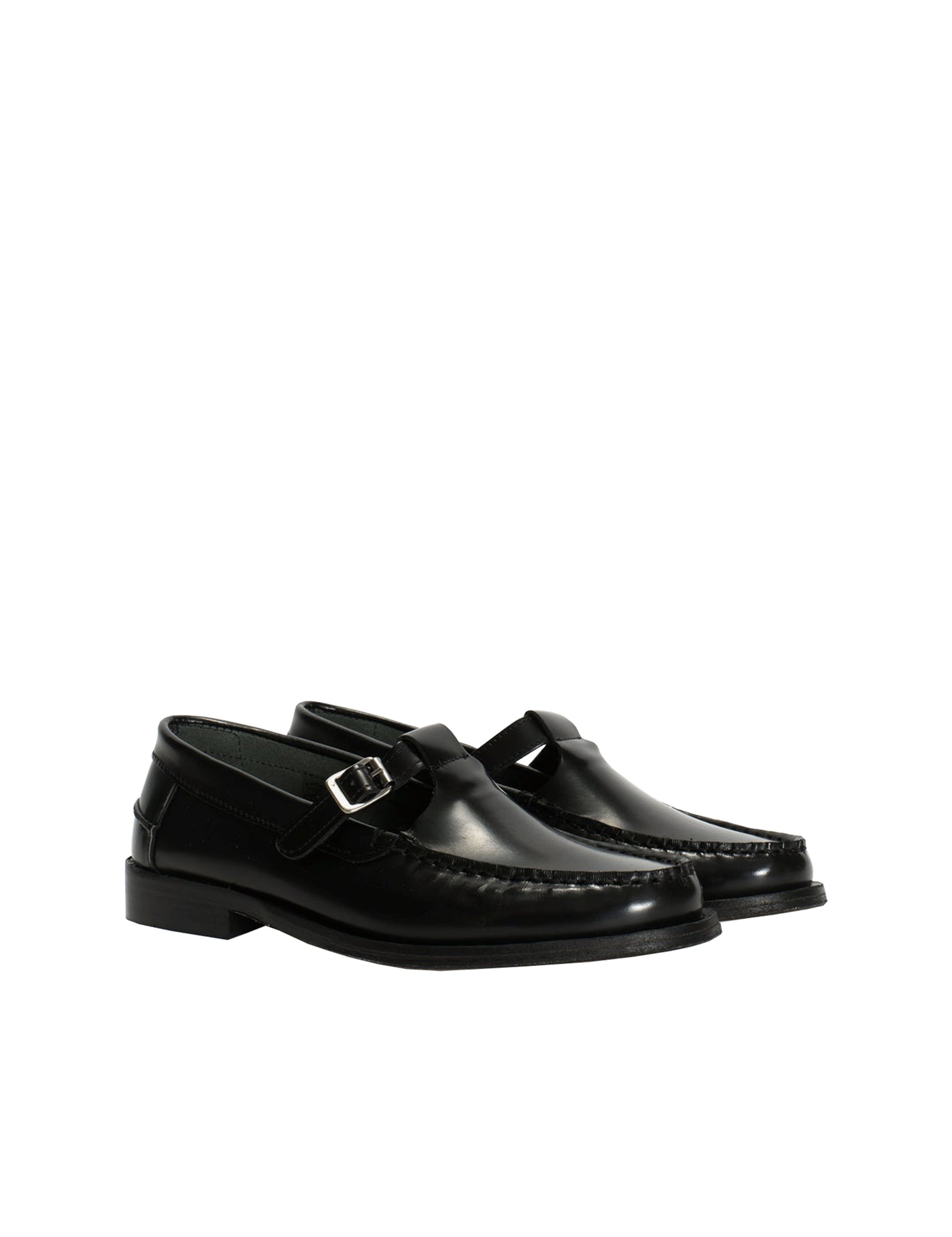 T-BAR MOCCASIN LOAFER - POLIDO - BLACK