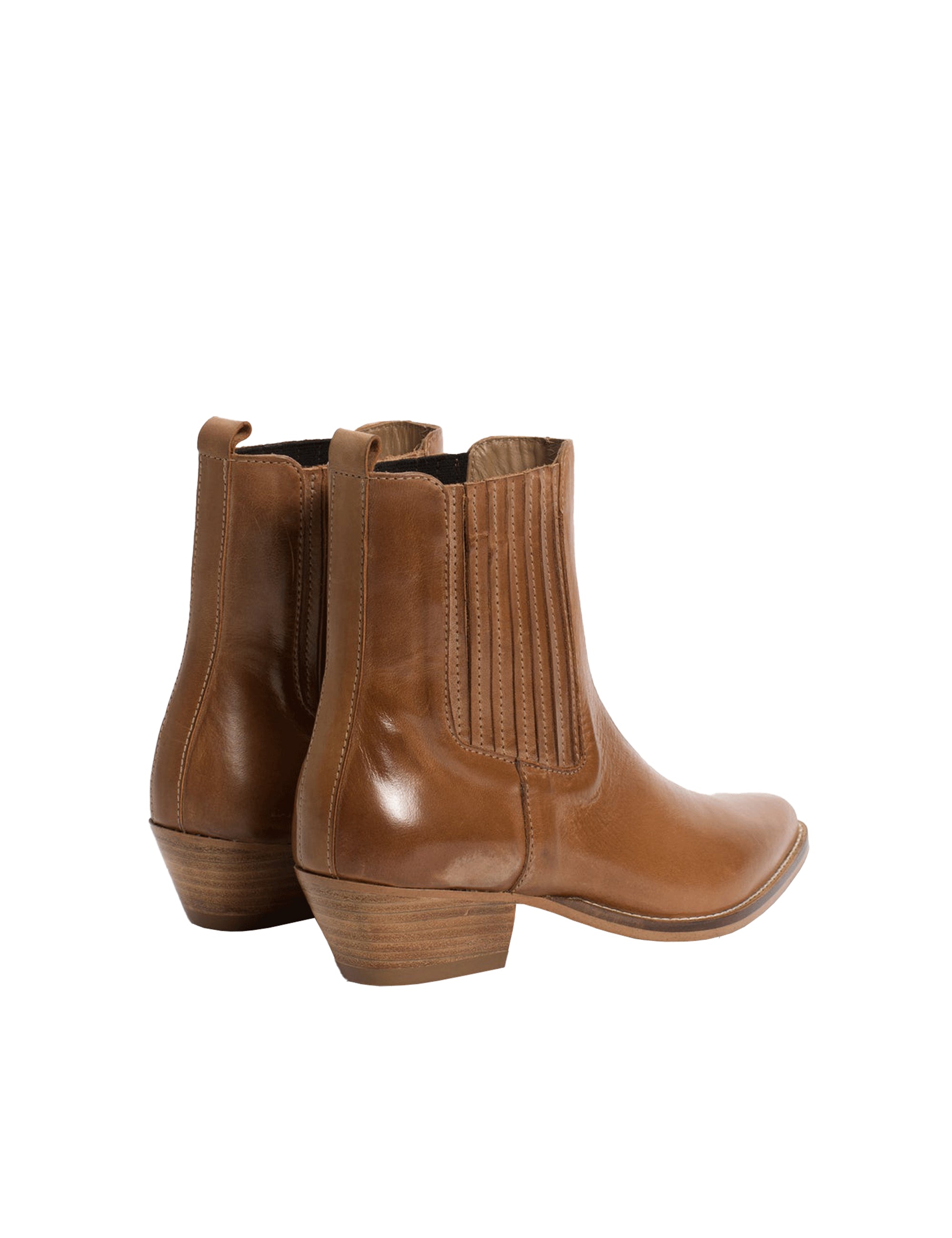 Brown women's leather boots with semi-high heel 