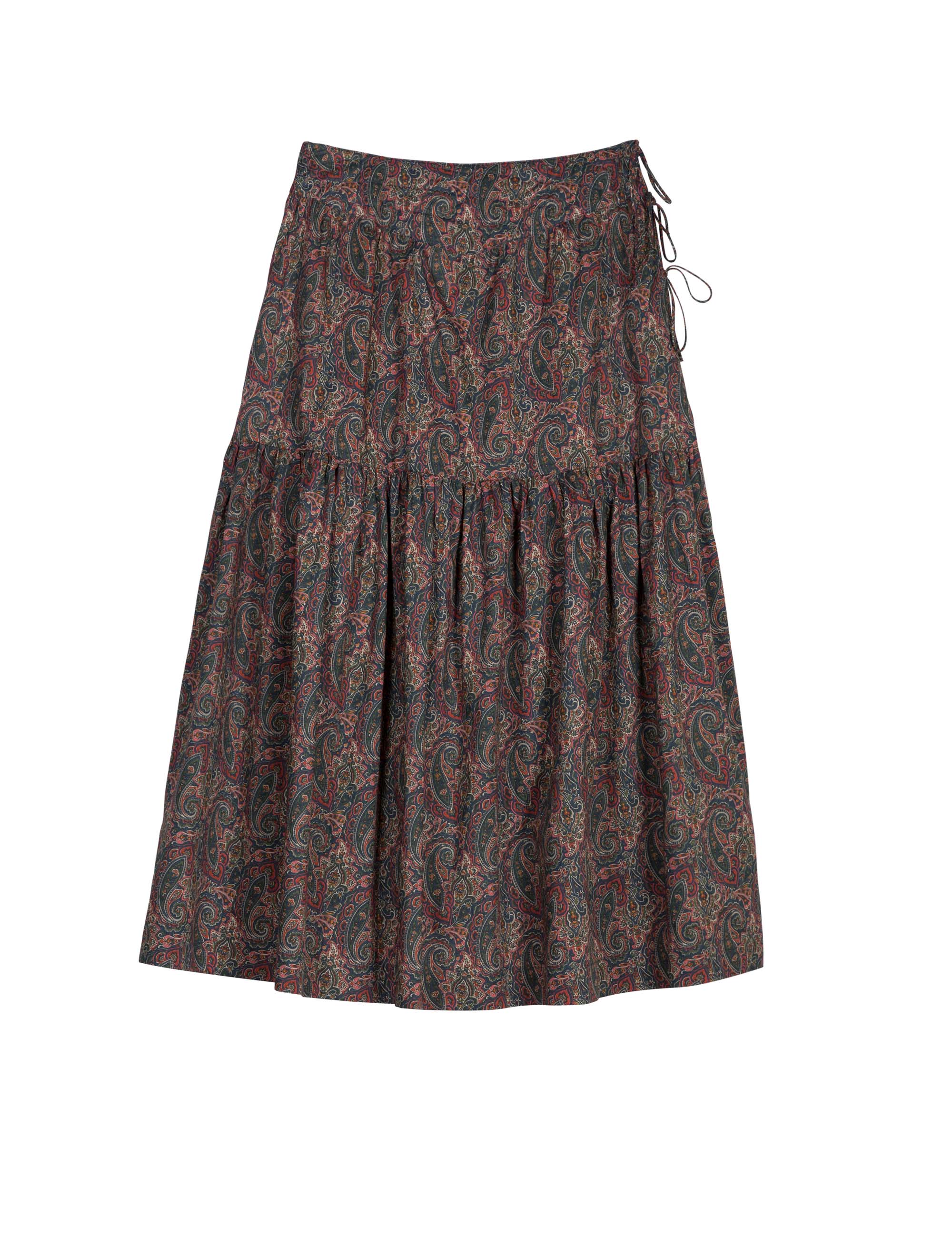 Long multi colored skirt with paisley pattern